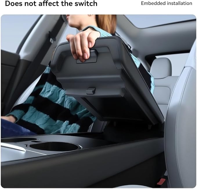 GGCLIMAX Car Organizers And Storage Magnetic Hidden Armrest Storage Box Compatible with Tesla Model 3 (2019-2023) Model Y (2021-2024) ABS Center Console Organizer