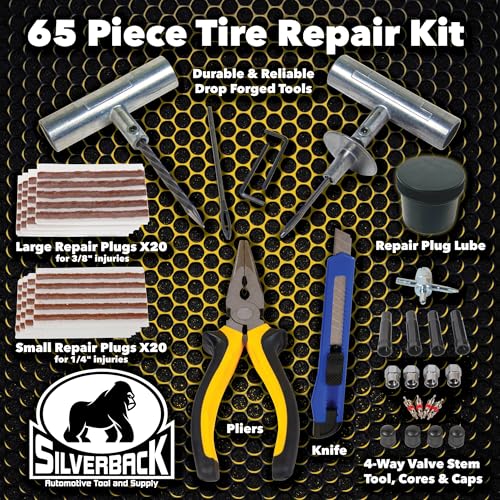 Silverback Tire Plug Repair Kit for Cars Trucks ATVs & Motorcycles