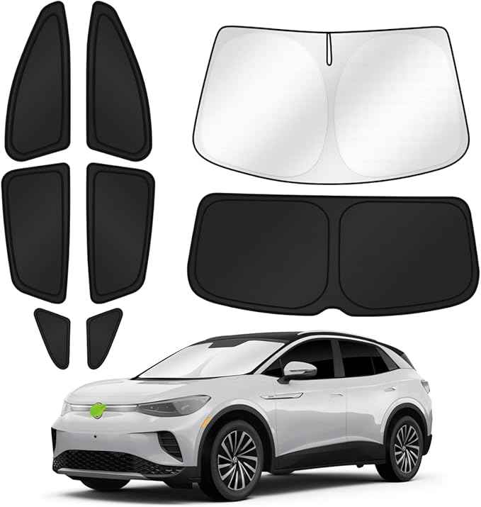 Sunshades for 2021-2025 2026 Volkswagen/VW ID.4 Accessories Windshield Sun Shade Side Rear Window Shade Cover Sun Visor Shield Privacy Protection for Camping Keep Vehicle Cool Black 8PCS