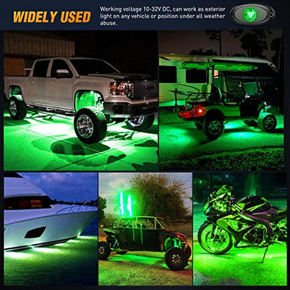 LED Rock Light 6PCS Underglow Wheel Well Pods Waterproof Exterior Underbody Roof Rack Side Lamps for Car Truck Pickups ATV UTV SUV Motorcycle Boat (6 Count)