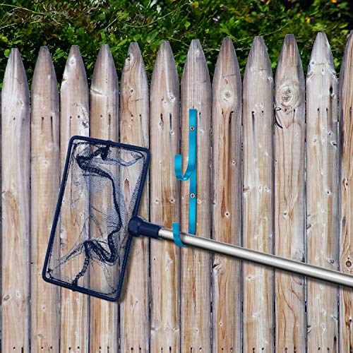 6 Pieces Pool Pole Hook Hanger Swimming Metal Brackets Pool Hook with 12 Pieces Screws for Telescopic Poles (6 Count)