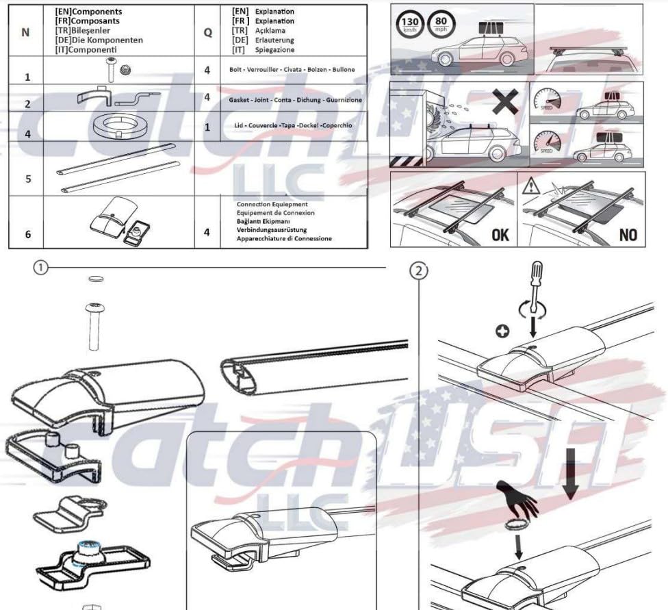 Roof Racks Cross Bars for Subaru Outback Wilderness 2021 2022 2023 Roof top Cargo Box Tent Bike Kano Basket Carrier Gray Aluminum
