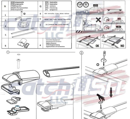 Roof Racks Cross Bars for Subaru Outback Wilderness 2021 2022 2023 Roof top Cargo Box Tent Bike Kano Basket Carrier Gray Aluminum