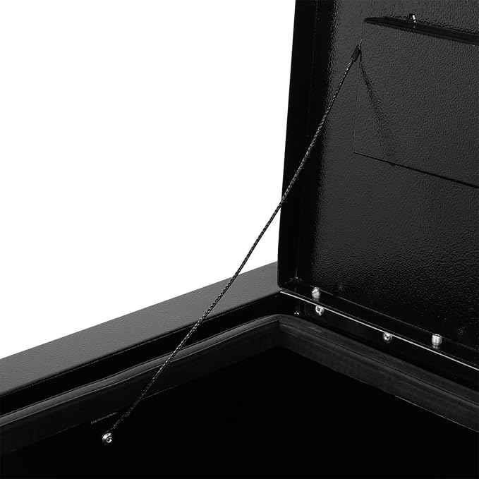 SCITOO 48" Iron Truck Bed Tool Box,Heavy Duty Crossover Storage for Most Full Size Pickups,Lockable Weatherproof Chest,Fits 48"WX16"DX16"H Truck Beds,Easy Access to Load and Unload