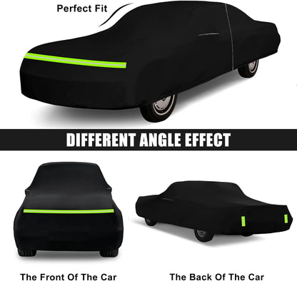 Waterproof Car Cover Compatible with Chevrolet Impala/Bel Air/Biscayne 1971-1976 2 & 4-Door Sedan/Couple/Hardtop 210T All Weather Classic Car Covers with Zipper Door for Snow Rain Protection