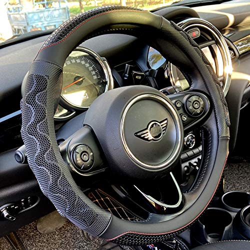 Small 14In Round Steering Wheel Cover Great Grip Black