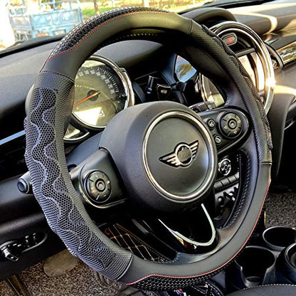 Small 14In Round Steering Wheel Cover Great Grip Black