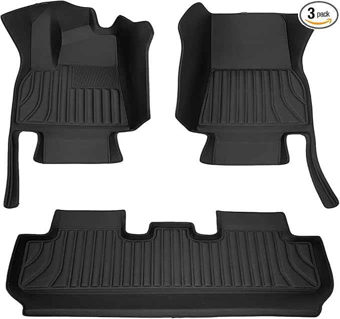 SUPER LINER Floor Mats Compatible with 2020-2024 Tesla Model Y 5 Seat ，CabinProtect™ Pro Kit Full-Cabin Protection System ，Cargo Mat | Trunk Mats Accessories