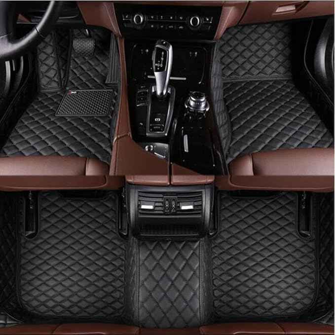 MAEVEN Custom Leather Car Floor Mats for Passenger Cars All-Weather Waterproof and Anti-Slip Compatible with Men Women Vehicle Mats (Black 3)