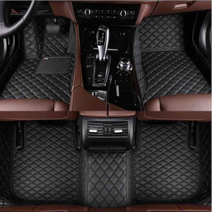 MAEVEN Custom Leather Car Floor Mats for Passenger Cars All-Weather Waterproof and Anti-Slip Compatible with Men Women Vehicle Mats (Black 3)