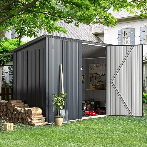 3' x 6' Waterproof Metal Lean to Bike Storage Shed