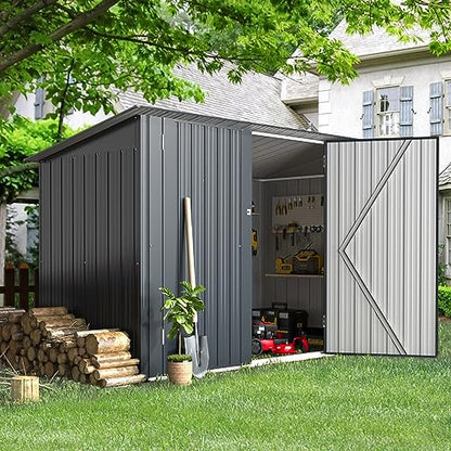 3' x 6' Waterproof Metal Lean to Bike Storage Shed