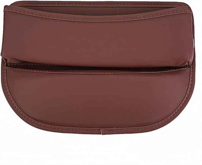 Car Seat Gap Filler Organizer for Tesla Model 3 2019-2023, Seat Storage Box Leather Bag Fill The Gap Car Accessories,Brown