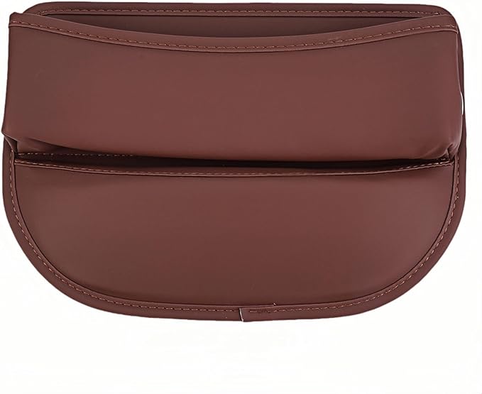 Car Seat Gap Filler Organizer for Tesla Model X(7seats) 2015-2023, Seat Storage Box Leather Bag Fill The Gap Car Accessories,Brown