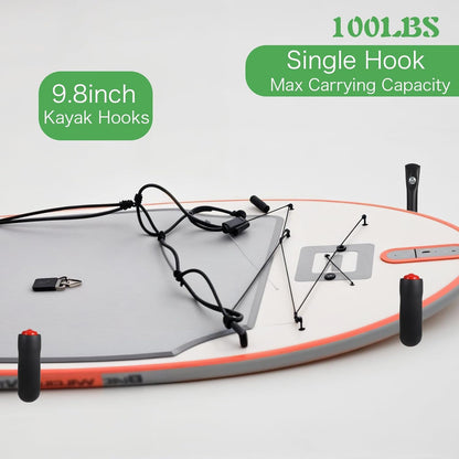 10 Pack Heavy Duty Garage Hooks, 9.8" & 3.5" Kayak Storage Hook, 100LB (9.8") Capacity Wall Mount Storage Hooks for Kayak, Bike, Ladder, Chair Hanging, Black, Indoor/Outdoor