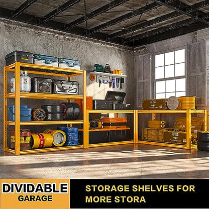40" W Yellow Garage Shelving with Double (2 Count)