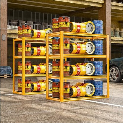 40" W Yellow Garage Shelving with Double (3 Count)