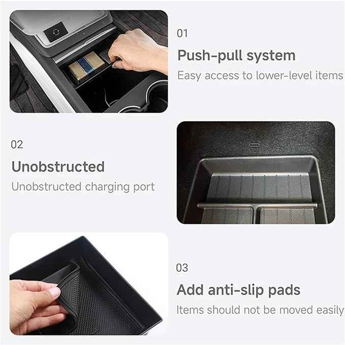 Storage Box Compatible For Tesla Model Y Juniper Accessories Center Console Trays Compatible For Tesla Model Y Juniper 2025-2026 Webcam Cover(Armtest hidden box)