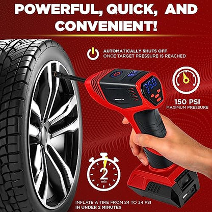 BULLSEYE PRO Tire Inflator with Pressure Gauge (149 Count)