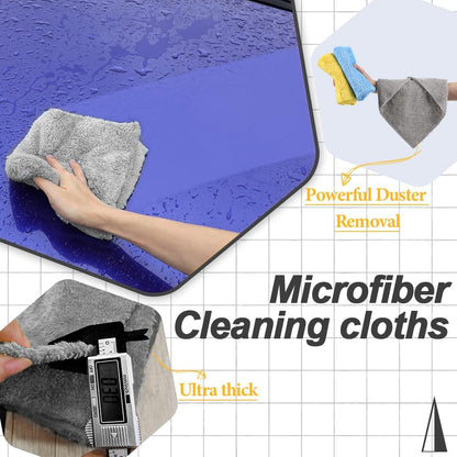 Coral Fleece Car Wash Cleaning Towel for Car,Absorbent, Lint-Free, Extra Soft,Reusable and Durable,Interior Coral Fleece Rags 16in x 16in-Grey 6 Packs