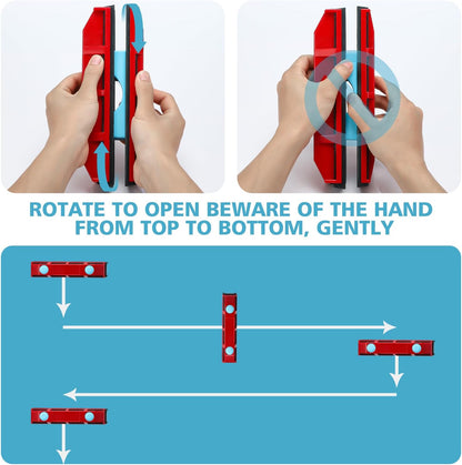 Magnetic Window Cleaner, 0.8"-1.1" Double Sided Window Glass Wiper Cleaning Tool for High-Rise Cleaning Windows Thickness, Magnetic Car Window Cleaner, Outdoor Window Cleaner