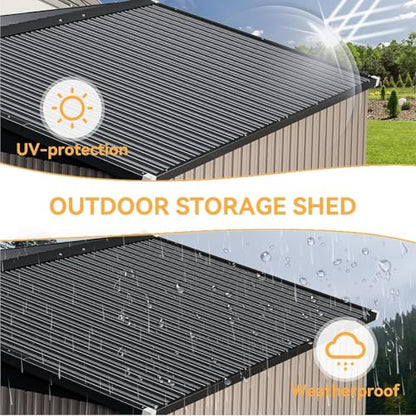 10 x 8FT Outdoor Storage Shed with Double Hinged Door