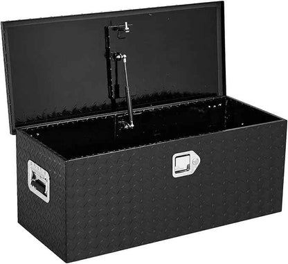 30 Inch Truck Bed Tool Box, Heavy Duty Aluminum Diamond Plate Tool Box, Trailer Tool Box for Pick Up Truck RV Trailer, Chest Storage Organizer with Lock and Keys(No sliding metal box)