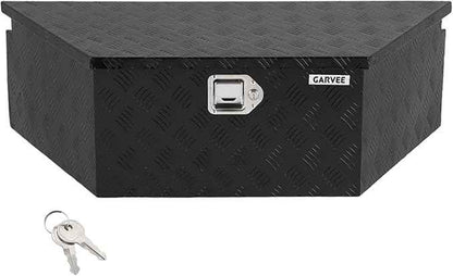 Garvee Heavy Duty Trailer Tongue Box with Lock & Keys, 39" x 16" x 12" Steel Tool Chest Storage Organizer for Utility Trailer, Pickup Truck Bed, RV, SUV and Off-Road Vehicle, Black
