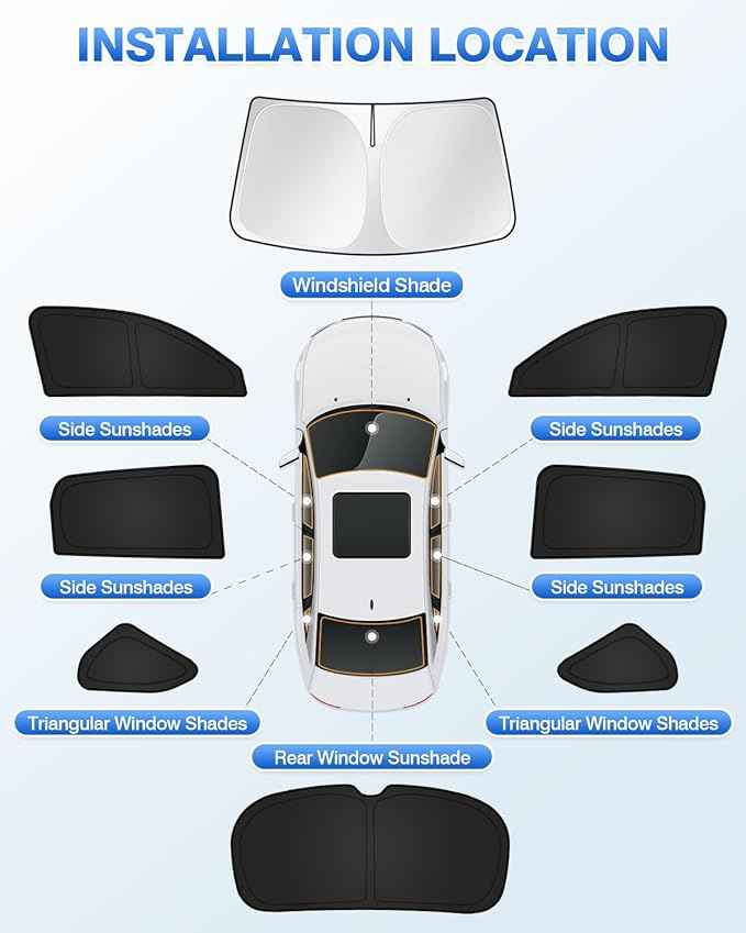 Sunshades for Honda HRV 2023-2025 2026 HR-V Accessories Windshield Sun Shade Side Rear Window Shade Cover Sun Visor Shield Privacy Protection Keep Vehicle Cool Black 8PCS