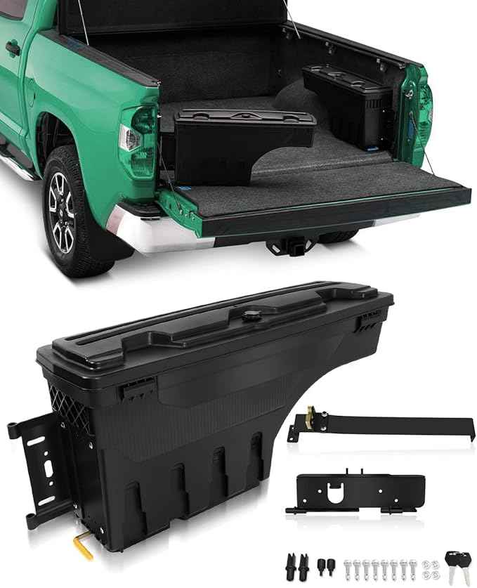 SCITOO Truck Bed Tool Box for Chevrolet Colorado 2004-2012 for GMC Canyon 2004-2012 Left Driver Side,Multi-Compartment Dividers Organized Storage,Heavy Duty & No-Drill Installation