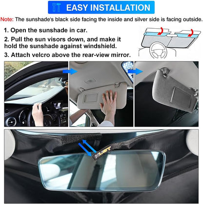 KUST Windshield Sun Shade for 2019-2025 2026 Subaru Ascent Accessories Window Sunshade Sun Visor Protector Foldable Blocks UV Rays Keep Car Cooler