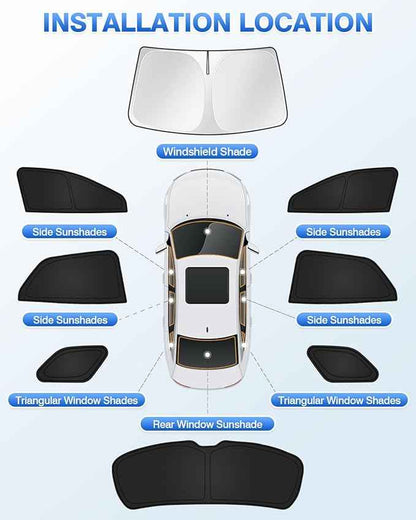 Sunshades for 2024 2025 2026 Chevrolet/Chevy Blazer EV (NOT for Chevrolet Blazer) Accessories Windshield Sun Shade Side Rear Window Shade Cover Sun Visor Shield Privacy Protection Black 8PCS