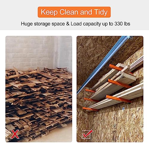 Wall Mount Wood Organizer and Lumber Storage Rack with 3 (4 Count)