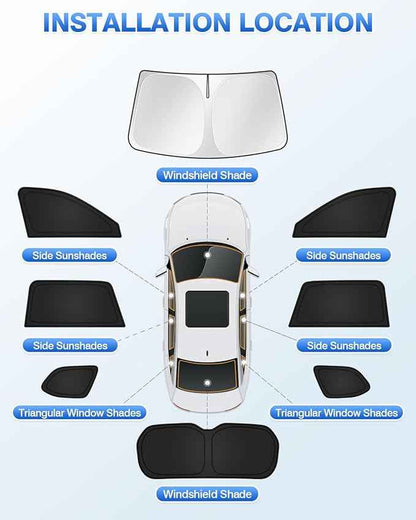 Sunshades for 2024-2025 2026 Toyota Grand Highlander Accessories Windshield Sun Shade Side Rear Window Shade Cover Sun Visor Shield Privacy Protection for Camping Keep Vehicle Cool Black 8PCS
