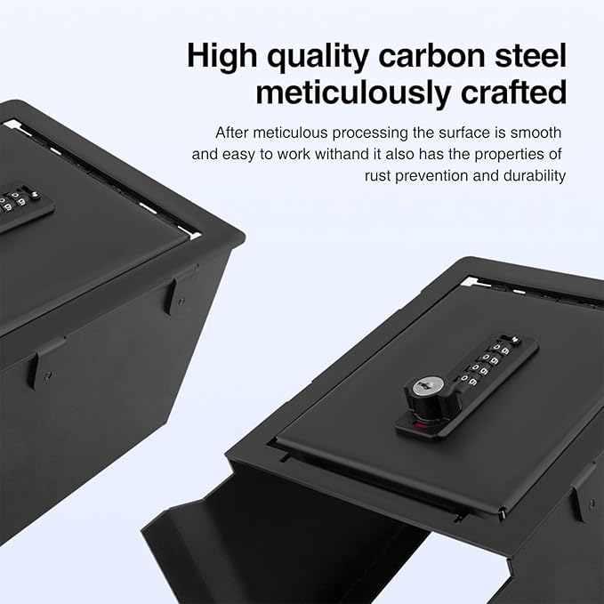 Fit 2025 2026 Tesla Model Y Juniper Center Console Gun Safe Vault For Tesla Model 3 Highland Armrest Lock Box Secure Vehicle Accessory with 4-digit Lock with Password Retrieval Key.