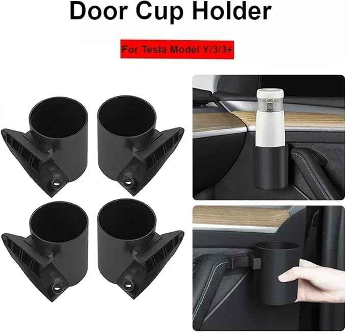 Door Cup Holder Compatible for Tesla Model Y/3/3+ 2021-2024 ABS Water Cup Holder Special Storage Supplies Drink Cup Holder Car Accessories(2PCS MY3)