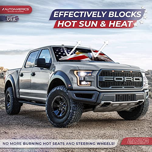 1 Piece Windshield Sun Shade American Eagle Flag