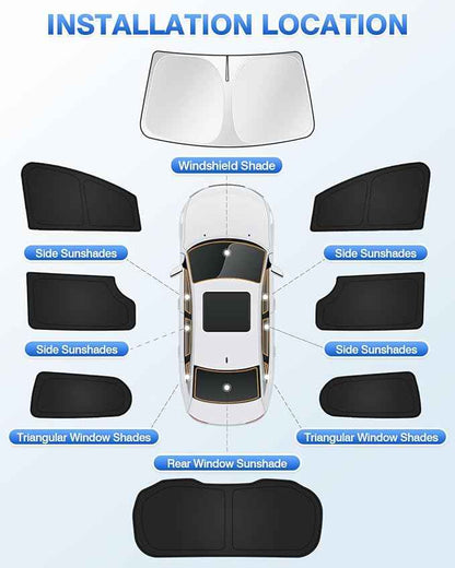 Sunshades for Chrysler Pacifica 2017-2025 2026 Accessories Windshield Sun Shade Side Rear Window Shade Cover Sun Visor Shield Privacy Protection Keep Vehicle Cool Black 8PCS