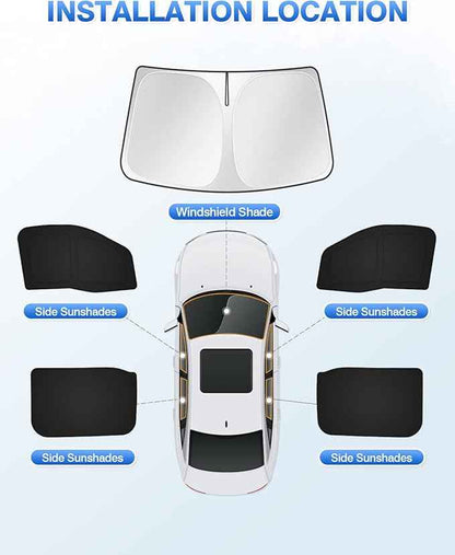 Window Shades for Ford F150 4Door 2021-2025 2026 F-150 Accessories Windshield Sun Shade Side Rear Window Covers Sunshade Sun Visor Privacy Protection for Camping Keep Vehicle Cool Black 5PCS