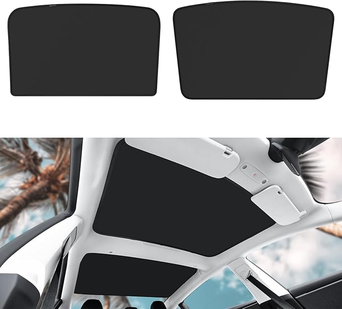 Roof Sunshades for Tesla Model 3 2026, Upgraded Sunroof Shade Sunshade Roof Sun Shade for 2024-2026 New Tesla Model 3 Highland Accessories(Ice Black)_12Pcs Clips
