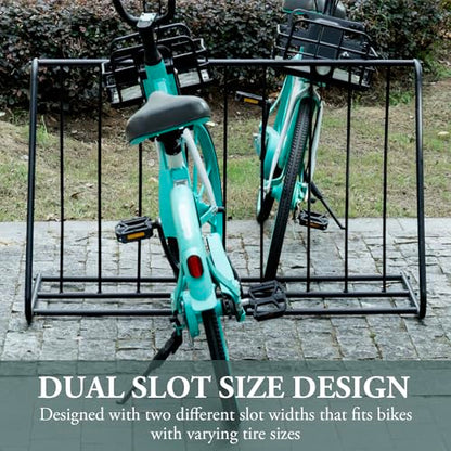 6 Bike Metal Rack Stand Freestanding Garage Bicycle Storage