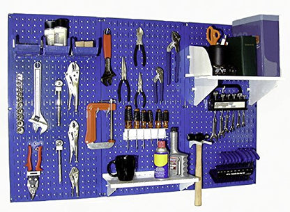30-WRK-400BUW Standard Workbench Metal Pegboard Tool Organizer,Blue/White