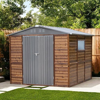 8x8 FT Outdoor Storage Shed with Windows
