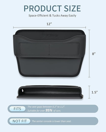 Florich Car Seat Gap Filler Organizer, Premium Leather Car Gap Filler for Car, Car Seat Organizer and Storages Between Seat Car Gap Filler Universal Fit for Car Suv Truck