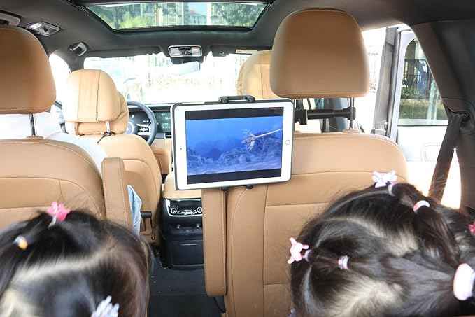 Car Headrest Tablet Mount Holder for 4-13" iPad Device, Universal Kids Stretchable Backseat Tablet Stand for with iPad Pro 12.9 10.5 9.7 Air Mini, Samsung Galaxy Tab, Kindle Fire, iPhone