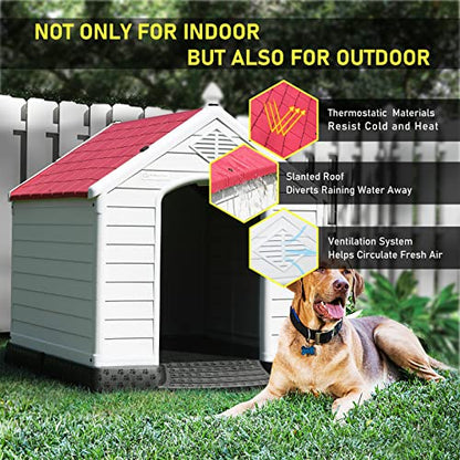Durable Waterproof Plastic Dog House for Small to Large Sized Dogs
