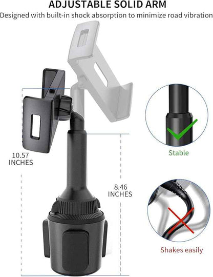 APPS2Car Tablet Holder for Car, Cup Holder Tablet Mount for Truck, Height Adjustable iPad Holder Compatible with 4.7-11" iPad Pro Air Mini, Galaxy Tab, iPhone, Cell Phone