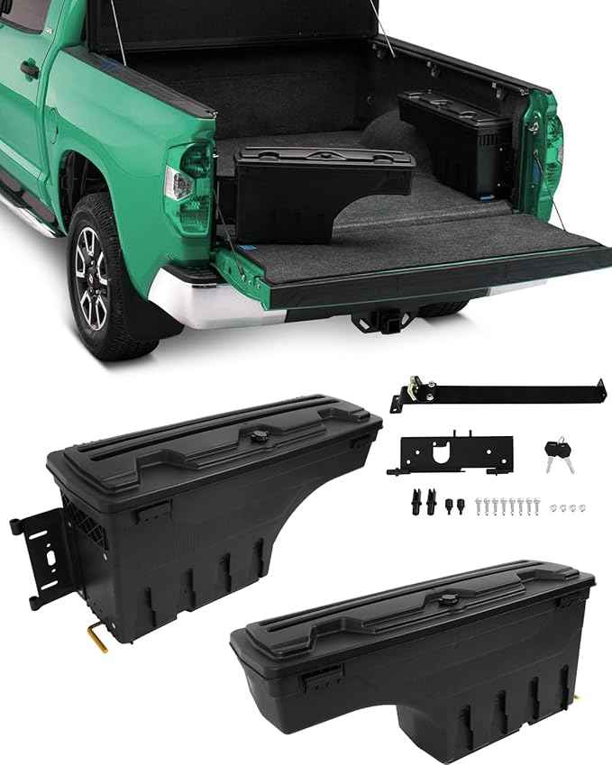 SCITOO Truck Bed Tool Box for Nissan Frontier 2004-2020 Left & Right Side,Multi-Compartment Dividers Organized Storage,Heavy Duty & No-Drill Installation