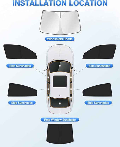 Windshield Sun Shade for 2011-2024 Dodge Charger Accessories Sunshade Side Rear Window Shade Cover Sun Visor Shield Privacy Shade Keep Vehicle Cool Black 6PCS