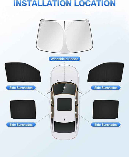 Windshield Sun Shade for 2022-2025 2026 Nissan Frontier Accessories Side Rear Window Shade Cover Sun Visor Shield Privacy Cover Keep Vehicle Cool Black 5PCS